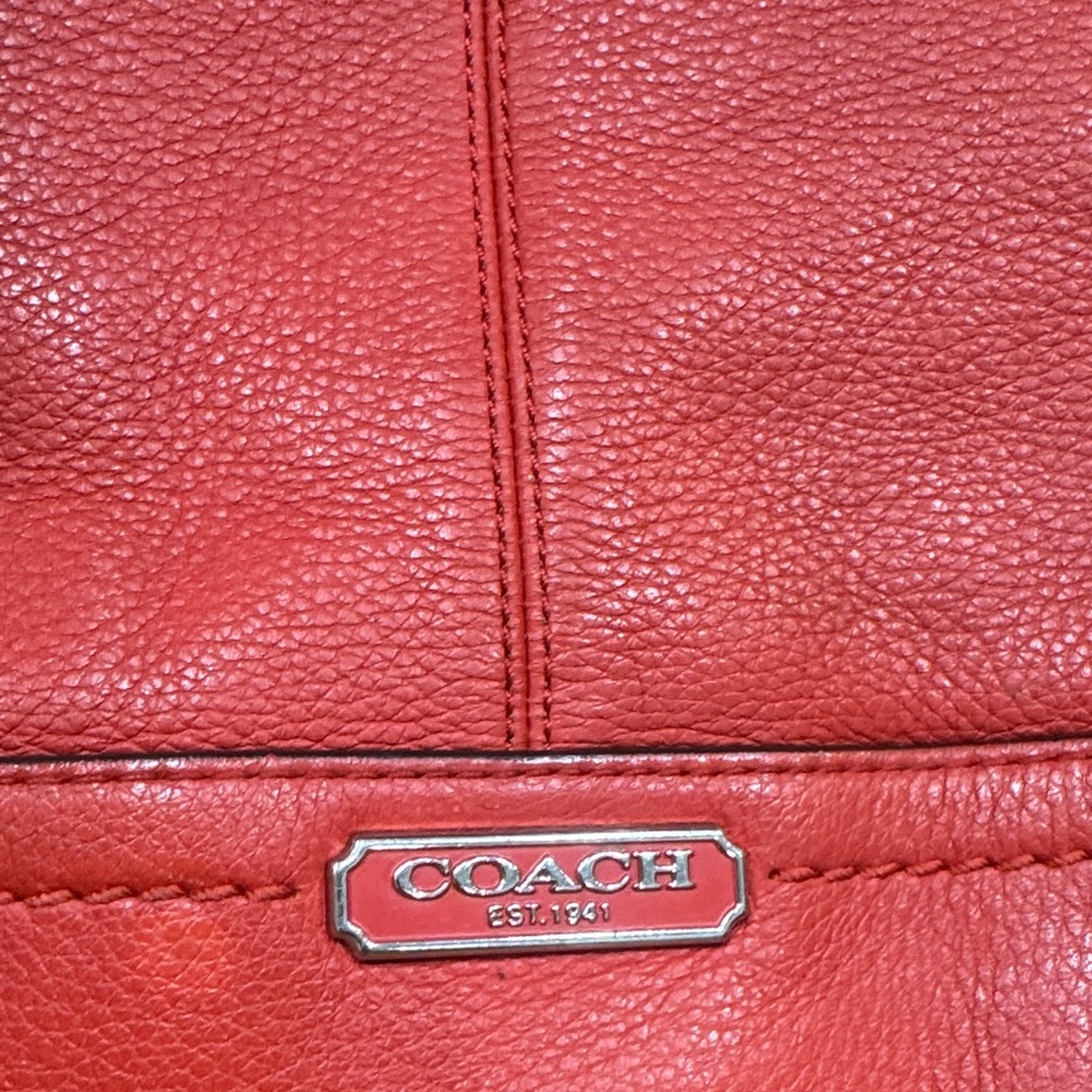 Coach Vibrant Red Leather Tote - Picture 2 of 5
